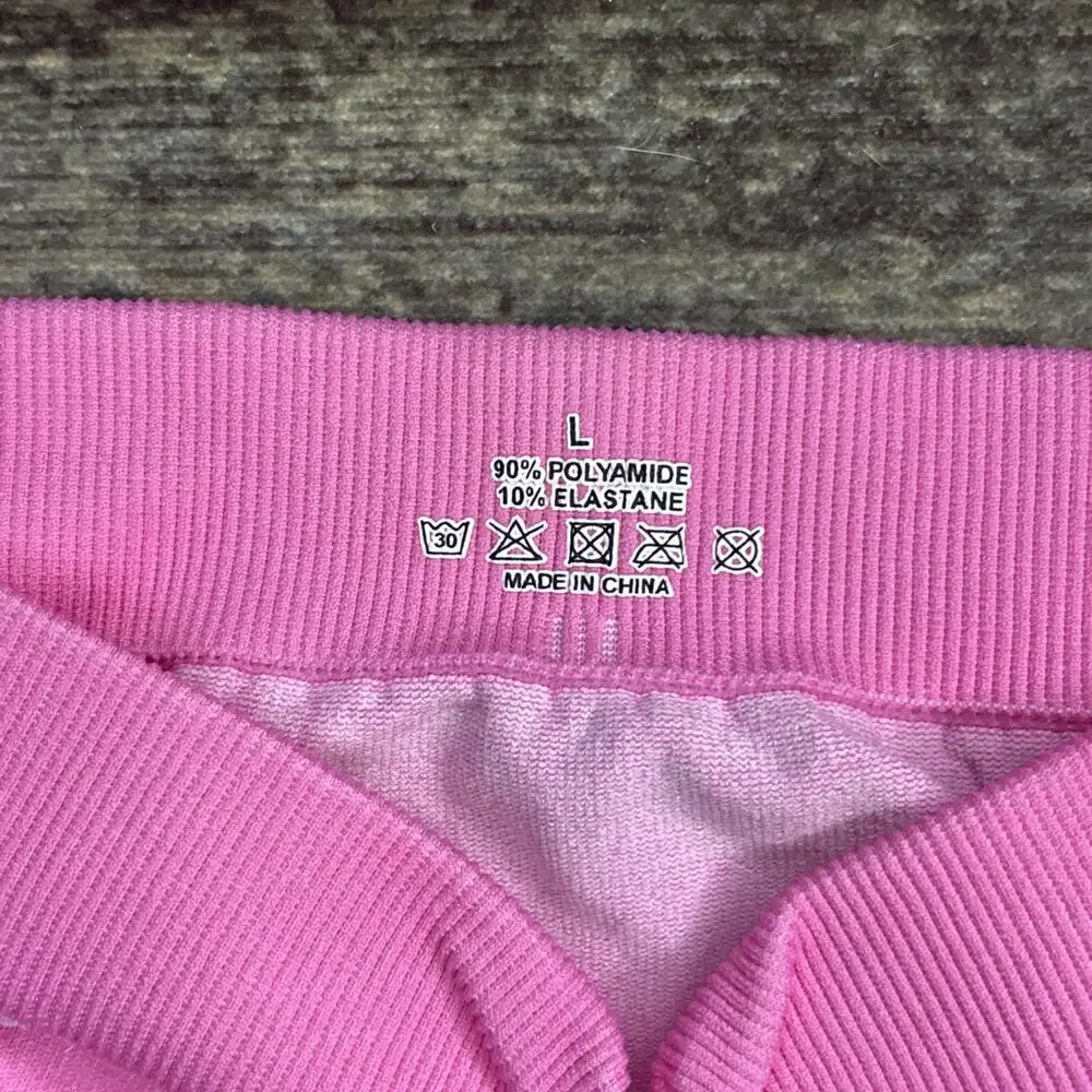 4pc Scrunch Butt High Waist Activewear Leggings Lot Large Yoga Workout Pink